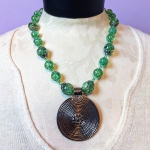 Piece #107 "Forest" Chunky Necklace & Earrings